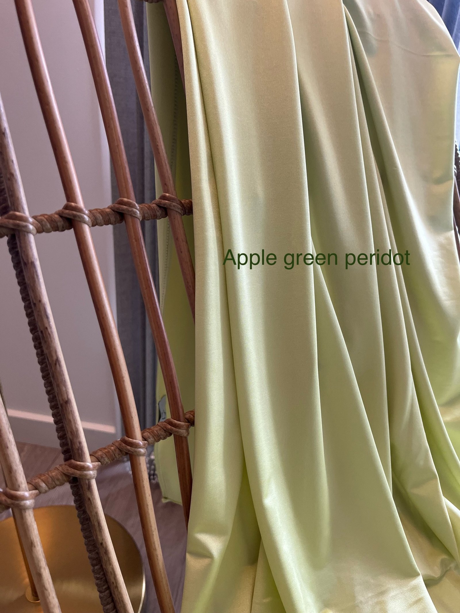Satin Jersey- “Apple green peridot”